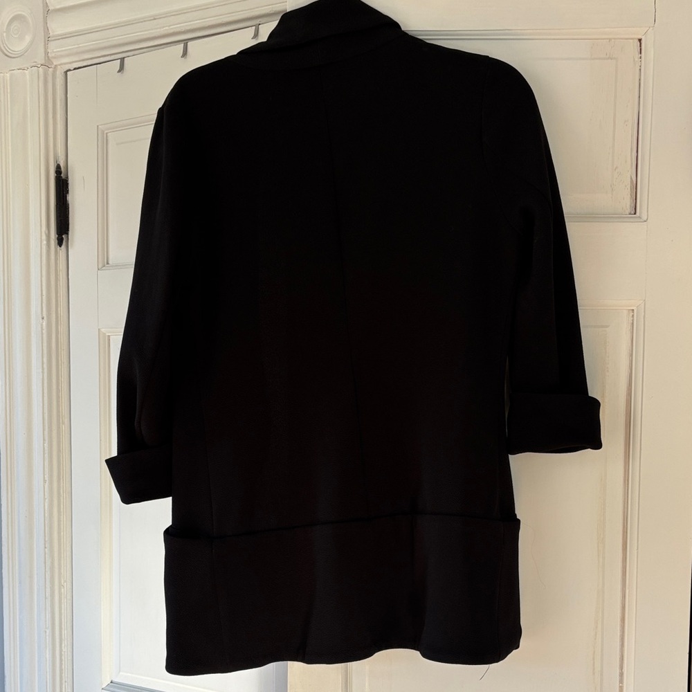 French Mauve Black Open-Front Blazer Jacket - Picture 8 of 8